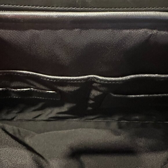 COACH Briefcase Black Leather Double Buckle Shoulder Strap Messenger Vintage - Picture 6 of 10